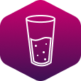 Vorbeugung von Diabetes: kalorienarme Getränke, wenig Zucker und viel Wasser - Icon Glas Vorbeugung von Diabetes: kalorienarme Getränke, wenig Zucker und viel Wasser - Icon Glas