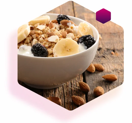Nahaufnahme von einem gesunden Frühstück für Diabetiker Nahaufnahme von einem gesunden Frühstück für Diabetiker