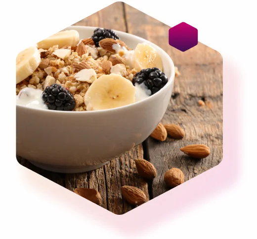 Nahaufnahme von einem gesunden Frühstück für Diabetiker Nahaufnahme von einem gesunden Frühstück für Diabetiker